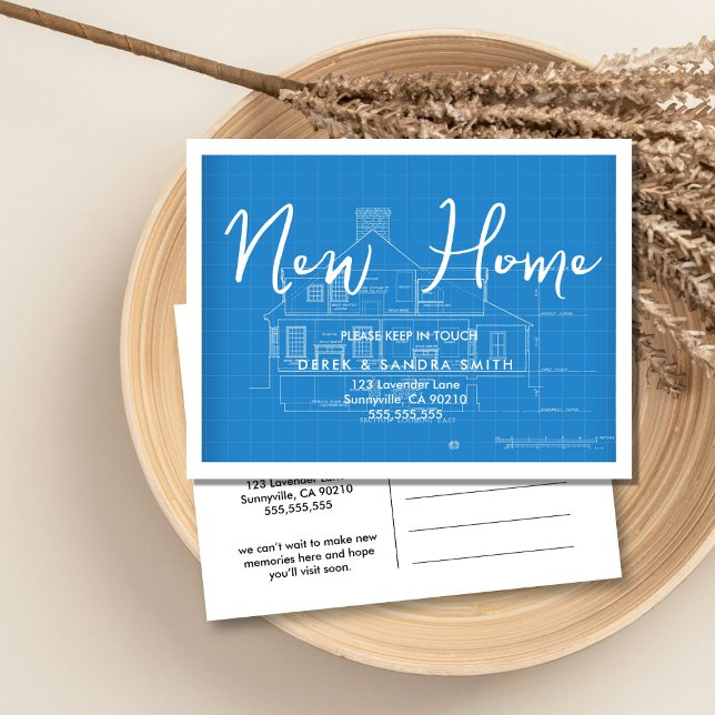 Change of Address We’ve Moved Blueprint Architect  Announcement Postcard (Creator Uploaded)