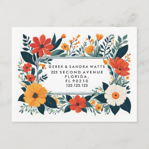 Change of address we've moved botanical yellow announcement postcard