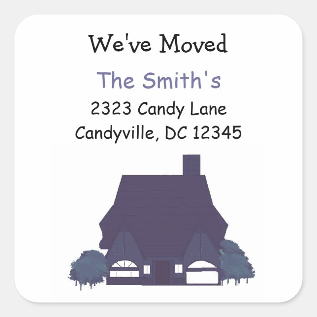 Change of Address, We've Moved Square Sticker (Front)