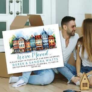 Change of address we've moved street  announcement postcard
