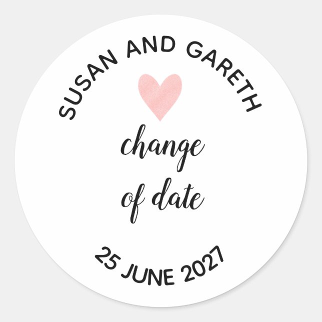 change of date classic round sticker (Front)