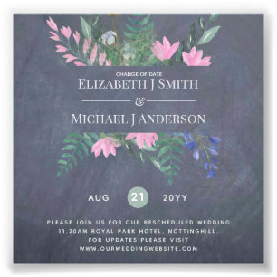 Change of Date Plans Postponement Wildflowers Chic Photo Print