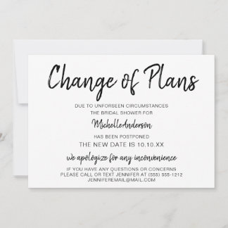 Change of Plans Bridal Shower