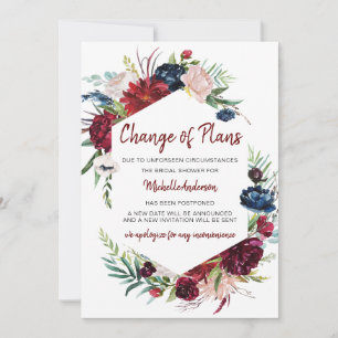 Change of Plans Burgundy Rose Bridal Shower