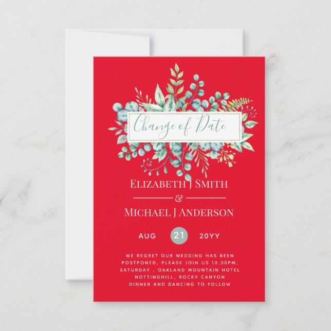 Change of Plans Date Greenery Eucalyptus Event (Front)