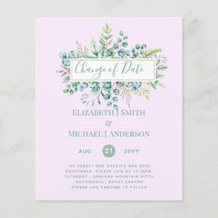 Change of Plans Date Greenery Eucalyptus Event