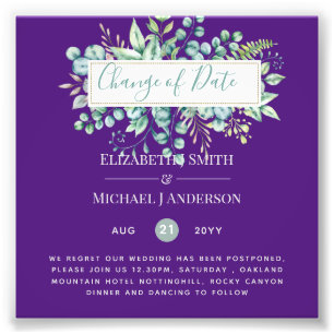 Change of Plans Date Greenery Eucalyptus Event Photo Print