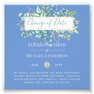 Change of Plans Date Greenery Eucalyptus Event Photo Print