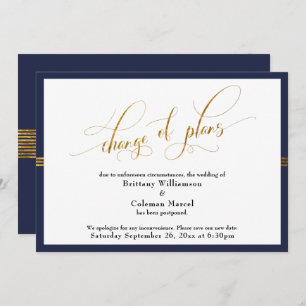 Change of Plans Elegant Navy w/ Gold Stripe Card