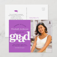 Change of plans graduation bold typography purple