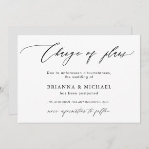 Change of Plans Postponed Wedding Announcement