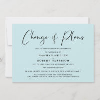 Change of Plans Postponement Sea Blue Wedding