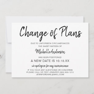 Change of Plans Sweet Sixteen