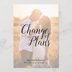 Change of Plans Wedding Postponement Calligraphy Invitation