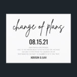 Change of Plans Wedding Save the Date Announcement Postcard<br><div class="desc">This announcement postcard is the perfect way to let friends and family know that you have postponed your wedding and update them on your wedding plans.</div>