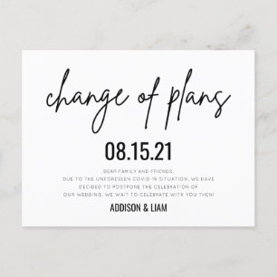 Change of Plans Wedding Save the Date Announcement Postcard