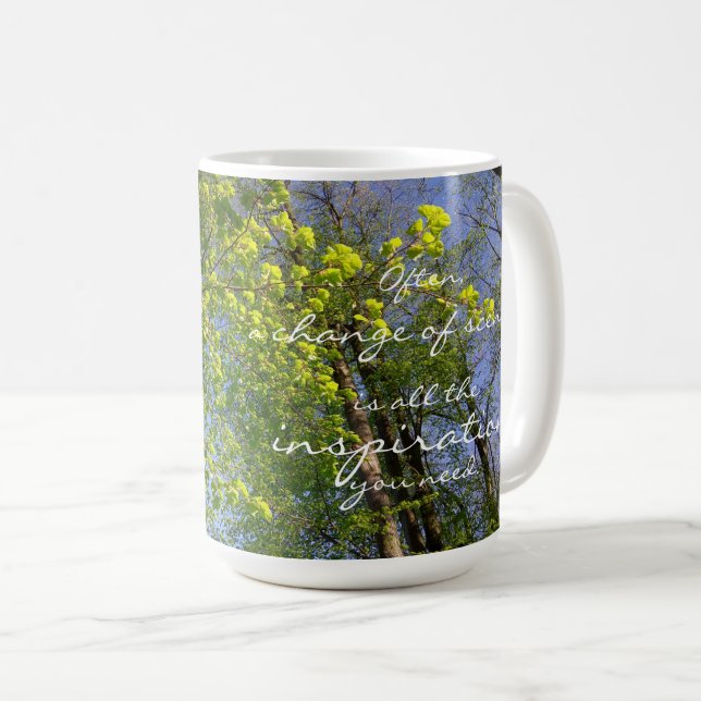 Change of Scene, Inspiration You Need, Linden Tree Coffee Mug (Front Right)
