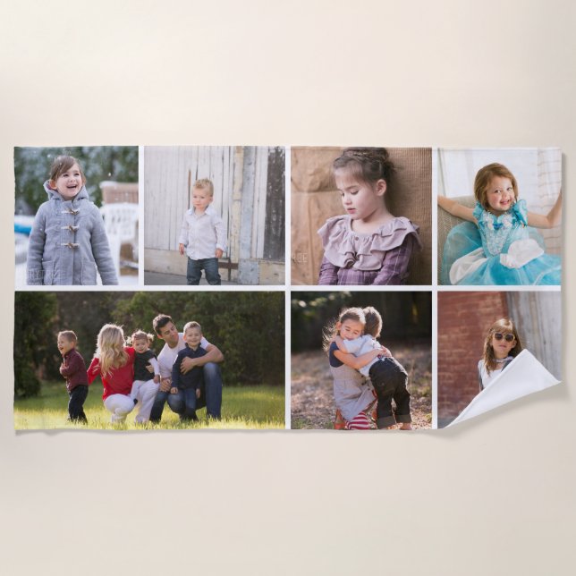 Change photos and create your own photo beach towel (Front)