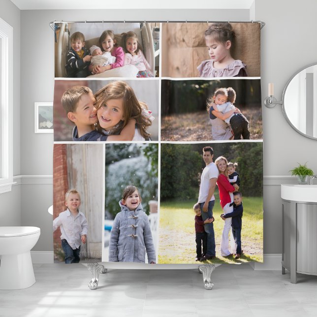 Change photos easily! Make your own photo collage  Shower Curtain (Creator Uploaded)