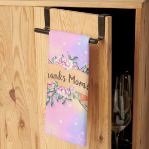 Change Text Add Name Boho Flower Arrows Soft Brown Tea Towel