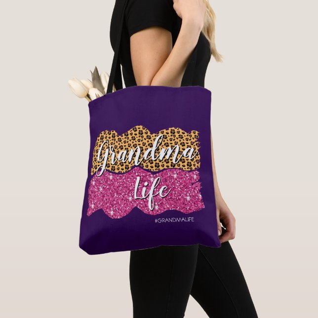 Change Text Add Name #GrandmaLife Grandma Life  Tote Bag (Close Up)