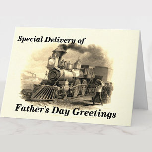 Change Text Add Name Steam Train Father's Day      Card