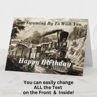 Change Text Add Name Steam Train Happy Birthday