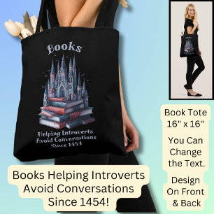 Change Text, Books Helping Introverts Avoid, Tote Bag