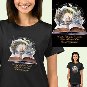 Change Text, Books Unfold Worlds Movies Glimpse T-Shirt