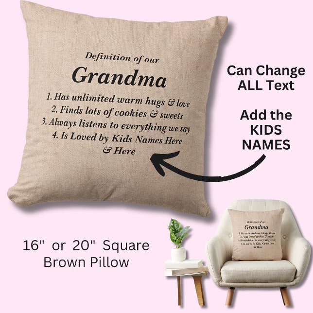 Change Text Definition of our Grandma, Grandmother Cushion (Creator Uploaded)