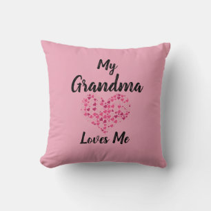 Change Text Grandmother Name My Grandma Loves Me Cushion