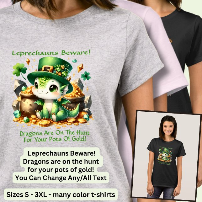 Change Text, Leprechauns beware – Pots of Gold T-Shirt (Creator Uploaded)