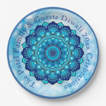 Change Text Matching Diwali Blue 9" Plate