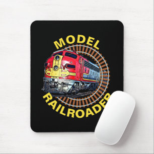 Change Text Model Railroader Red Yellow Diesel     Mouse Pad