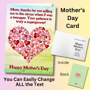 Change Text, Mum, thanks for not selling me to the Card