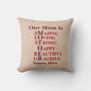 Change Text, Our Mum Is MOTHER Words, Add Names    Cushion