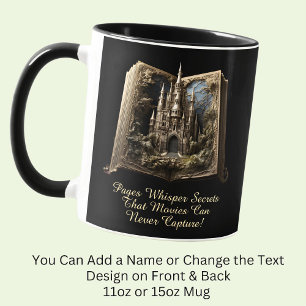 Change Text, Pages Whisper Secrets, Book 3D Castle Mug