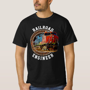 Change Text Railroad Engineer Diesel Locomotive T-Shirt