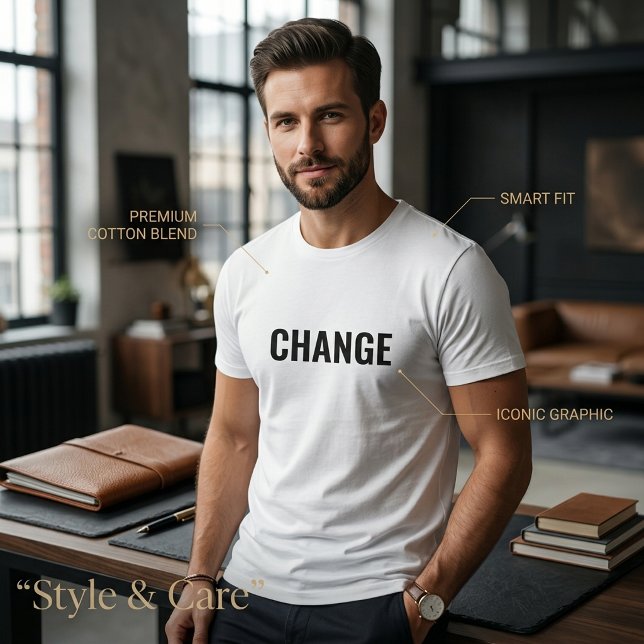 Change Text Statement Tee for Men Customisable (Change Text Statement Tee for Men Customizable)