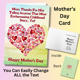 Change Text, Thanks for not telling embarrassing,  Card