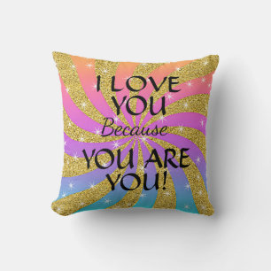 Change Text Valentines Day I Love You Because Are Cushion