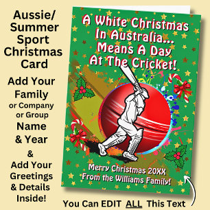 Change Text, White Christmas Australia Day Cricket Card