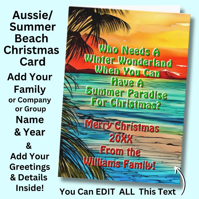 Change Text, Who Needs Winter Wonderland, Paradise Card (Creator Uploaded)