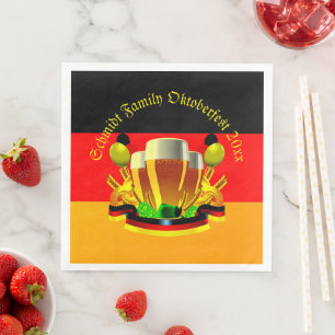 Change Text Year Octoberfest 20xx Beer Glasses Napkin