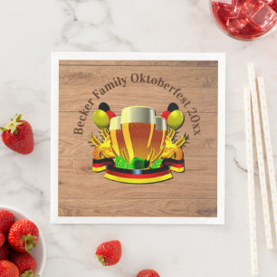 Change Text Year Octoberfest 20xx Beer Glasses Napkin