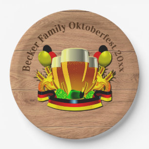 Change Text Year Octoberfest 20xx Beer Glasses Paper Plate