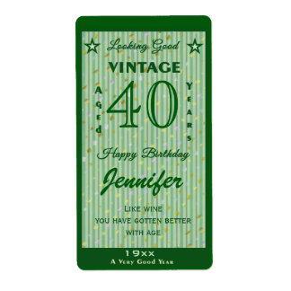 Change the Age Birthday Wine Personalised Green