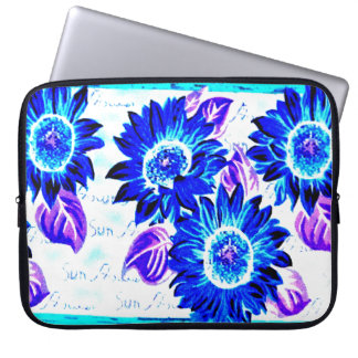 Change the Colour Blue Sunflower Laptop Sleeve