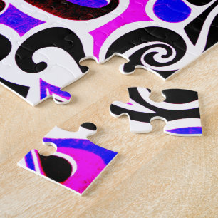 Change the Colour Wacky Retro Swirl Jigsaw Puzzle