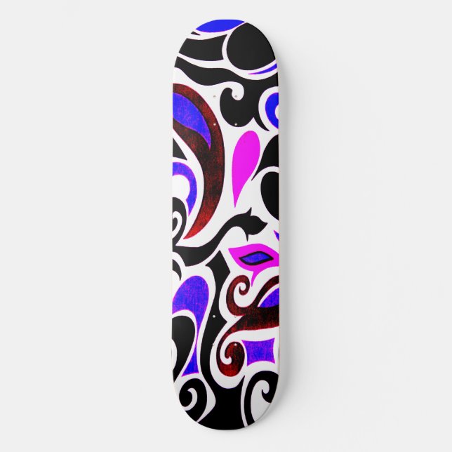 Change the Colour Wacky Retro Swirl Skateboard (Front)
